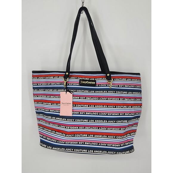 Juicy Couture Oops A Daisy Sporty Striped Tote - Picture 1 of 7